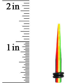 6 Gauge Acrylic Rasta Stripes Straight Taper