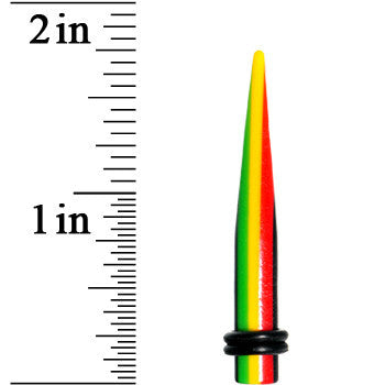 2 Gauge Acrylic Rasta Stripes Straight Taper