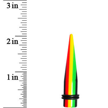 00 Gauge Acrylic Rasta Stripes Straight Taper