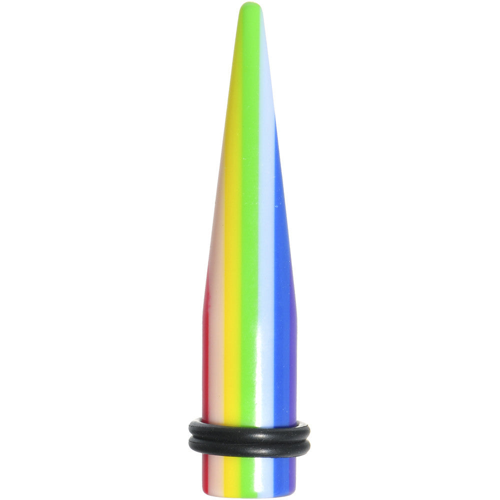 00 Gauge Acrylic Retro Rainbow Straight Taper