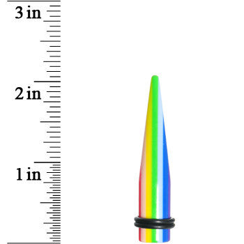 00 Gauge Acrylic Retro Rainbow Straight Taper