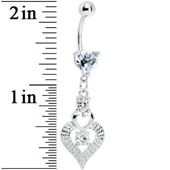 Crystalline Gem Lavish Heart Drops Belly Ring