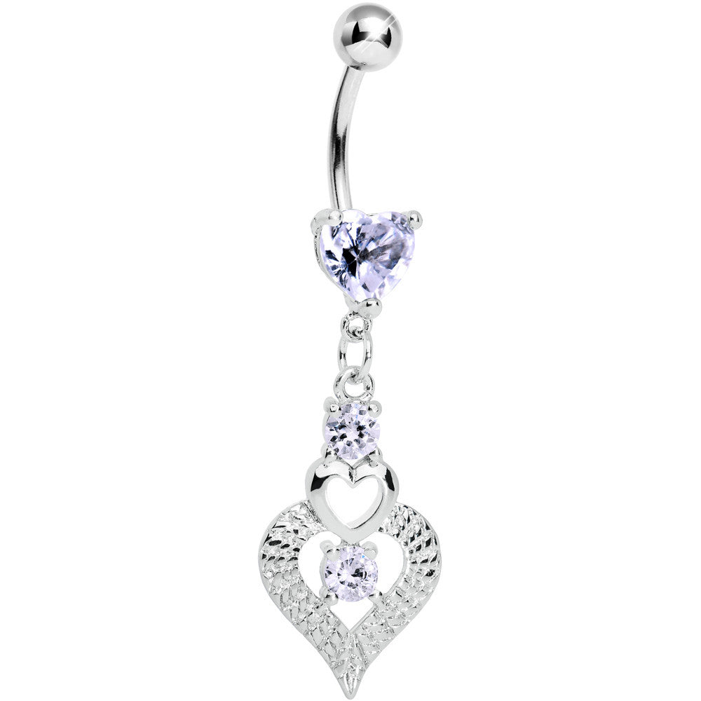 Lavender Gem Lavish Heart Drops Belly Ring