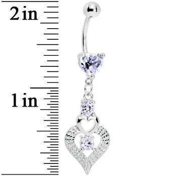 Lavender Gem Lavish Heart Drops Belly Ring