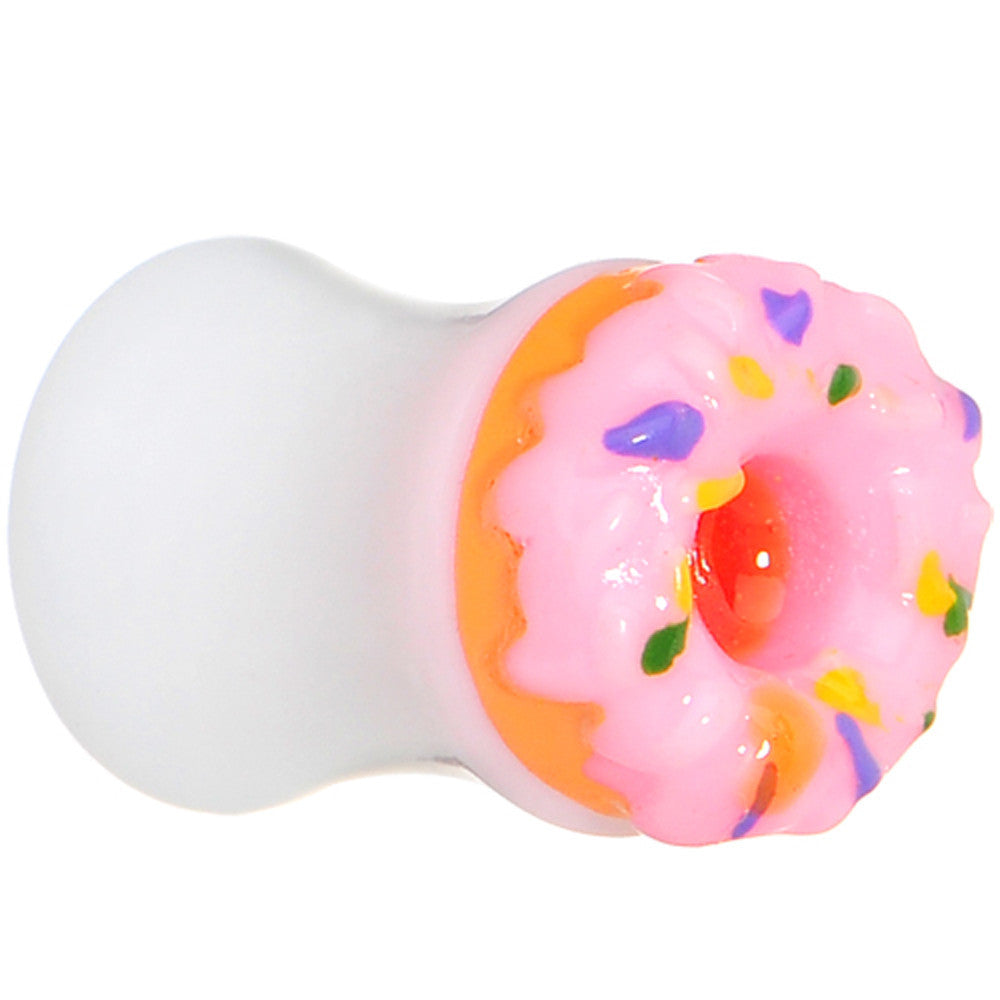 0 Gauge Pink Frosted Doughnut Saddle Plug