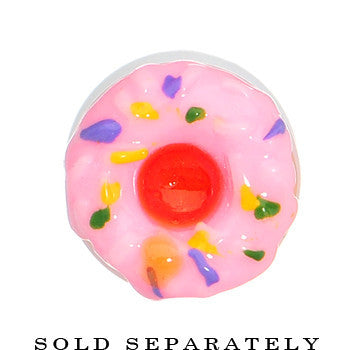 0 Gauge Pink Frosted Doughnut Saddle Plug