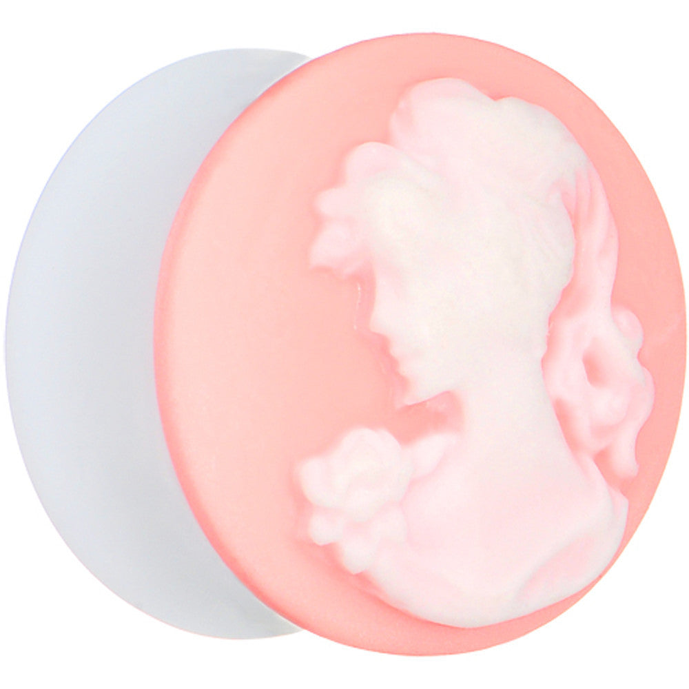 18mm Pink Victorian Cameo Saddle Plug