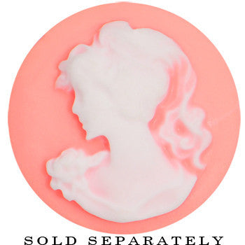 18mm Pink Victorian Cameo Saddle Plug