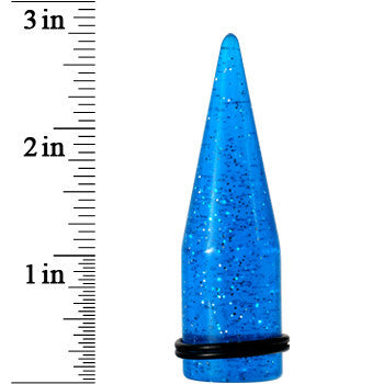 20mm Blue Acrylic Silver Glitter Taper