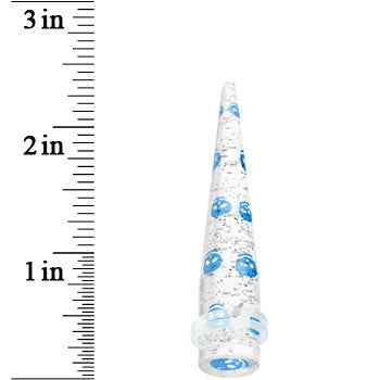 1/2 Clear Acrylic Glitter Blue Skull Confetti Taper