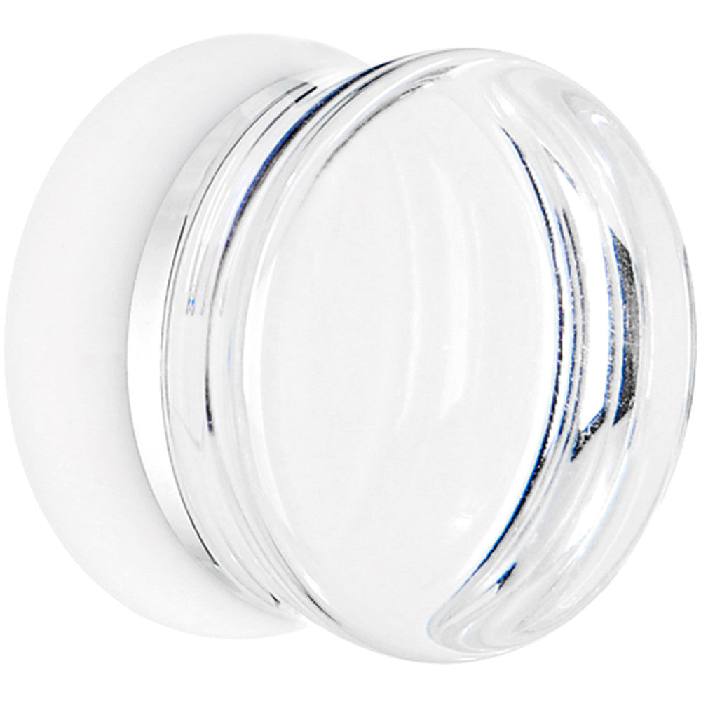 18mm Clear White Acrylic Mirror Split Saddle Plug