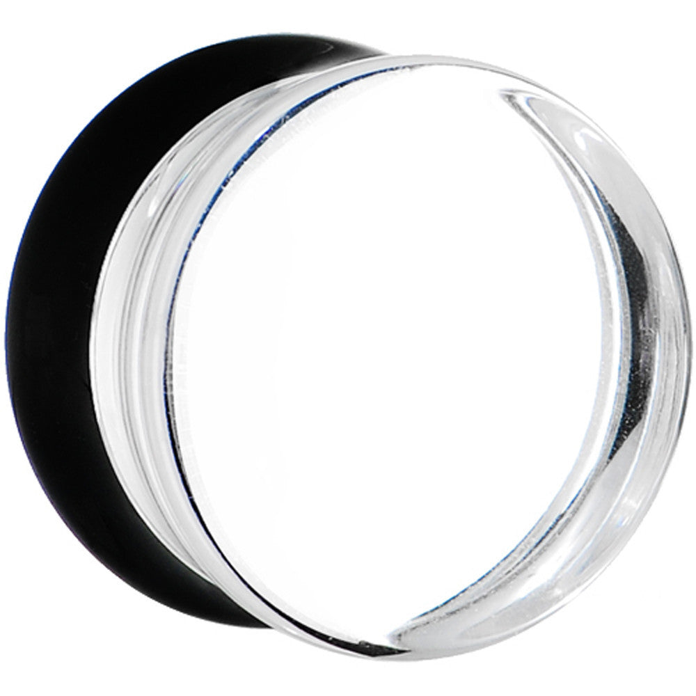 26mm Clear Black Acrylic Mirror Split Saddle Plug