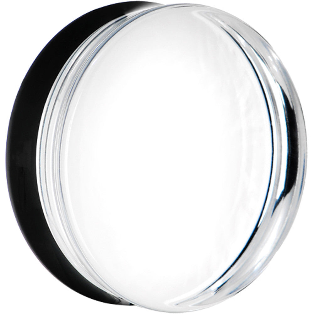 30mm Clear Black Acrylic Mirror Split Saddle Plug