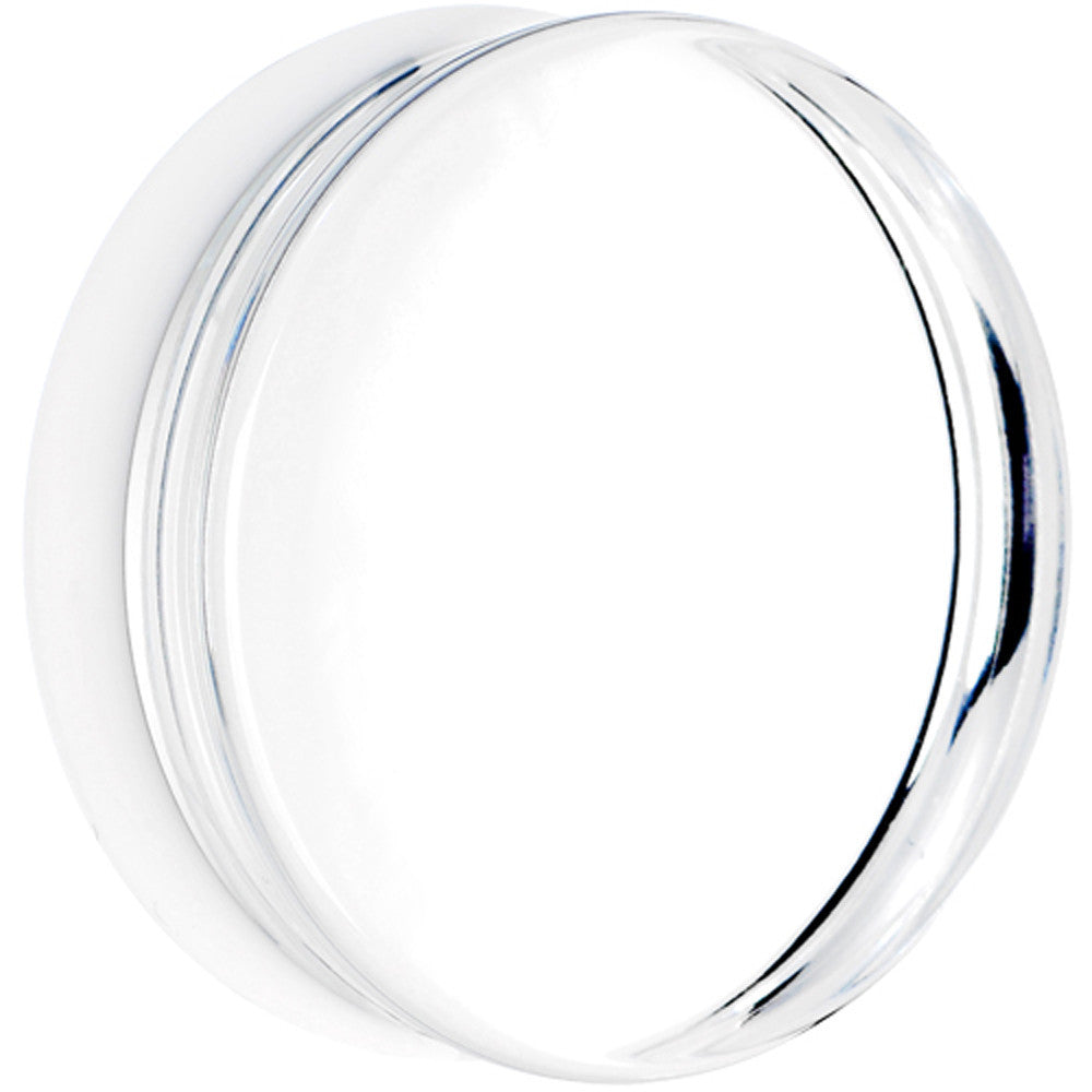 36mm Clear White Acrylic Mirror Split Saddle Plug