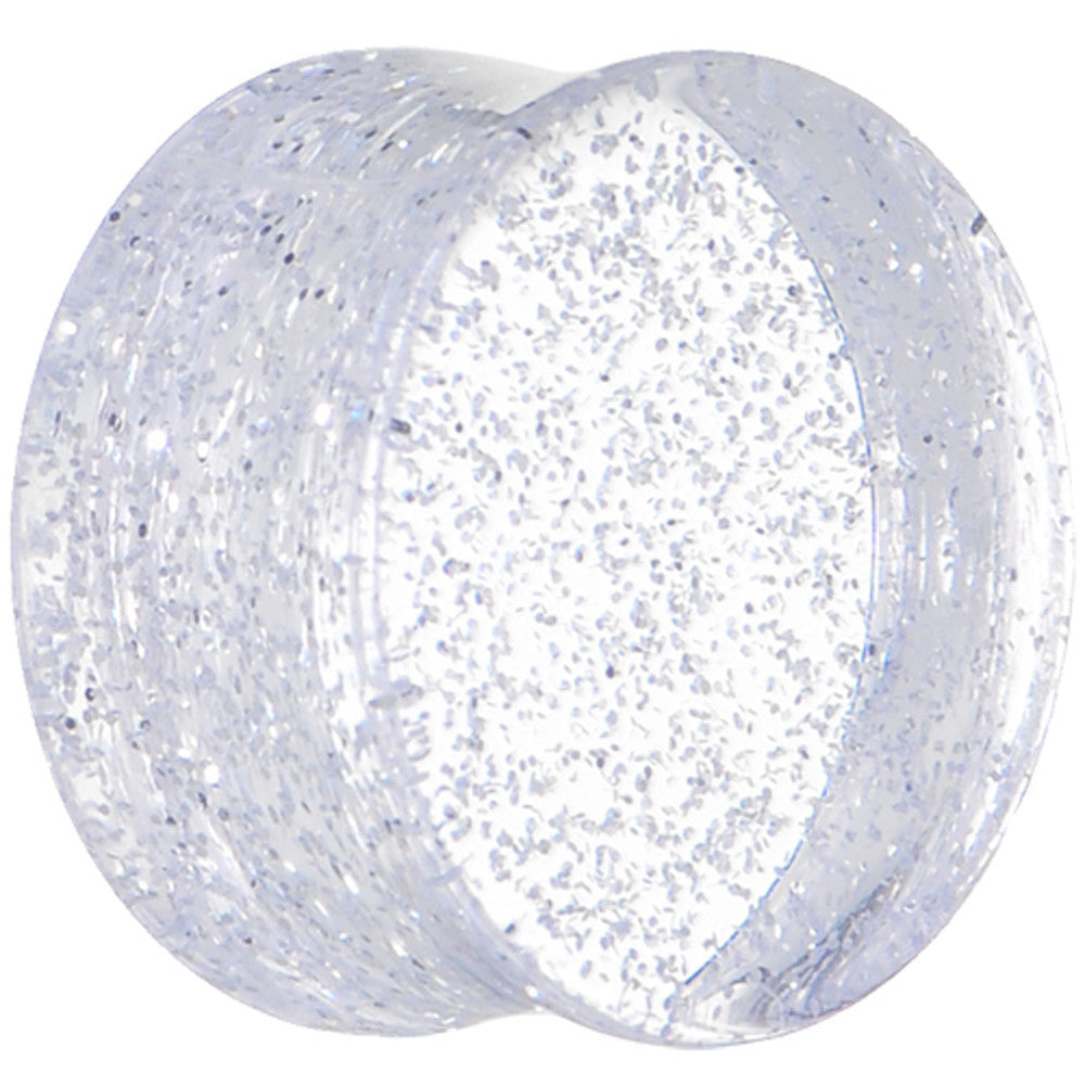 17.5mm Clear GLITTER Acrylic Saddle Plug