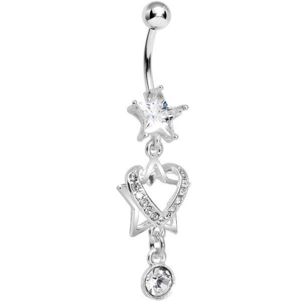 Crystalline Gem Heart of a Star Drop Belly Ring – BodyCandy