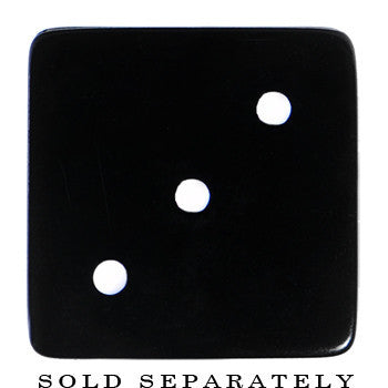 18mm Black Acrylic Square Dice Saddle Plug