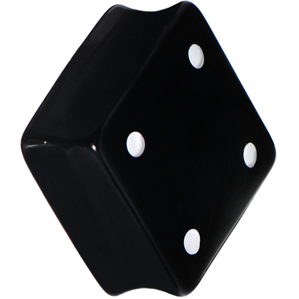 20mm Black Acrylic Square Dice Saddle Plug