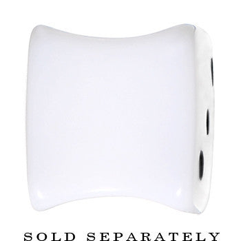 00 Gauge White Acrylic Square Dice Saddle Plug