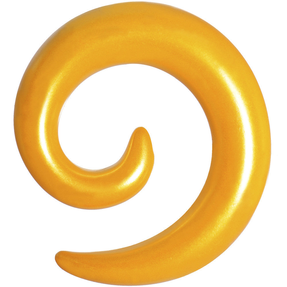 1/2 Honey Yellow Metallic Pearl Acrylic Spiral Taper