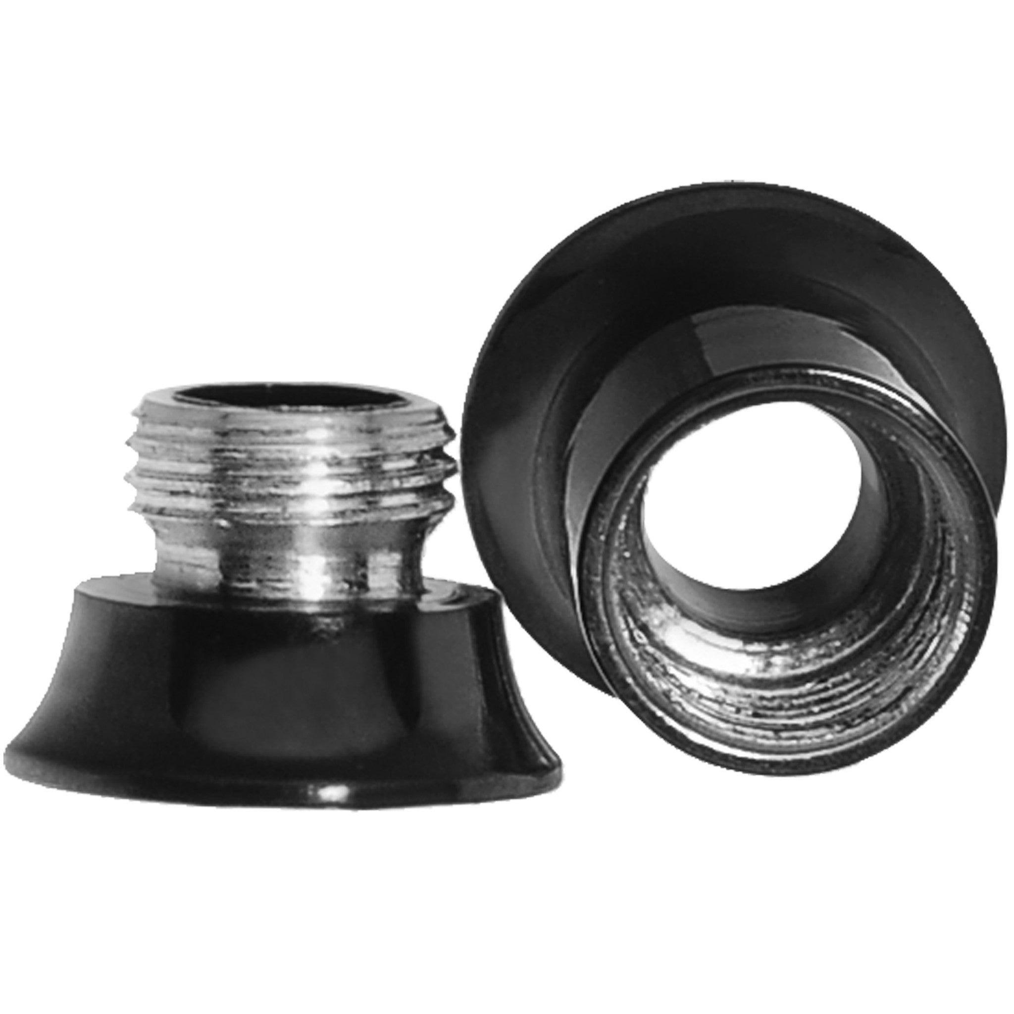 2 Gauge Anodized Titanium Black Double Flare Screw Fit Tunnel