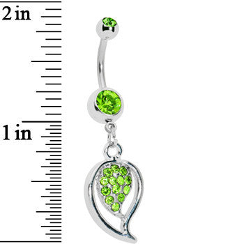 Peridot belly store button ring