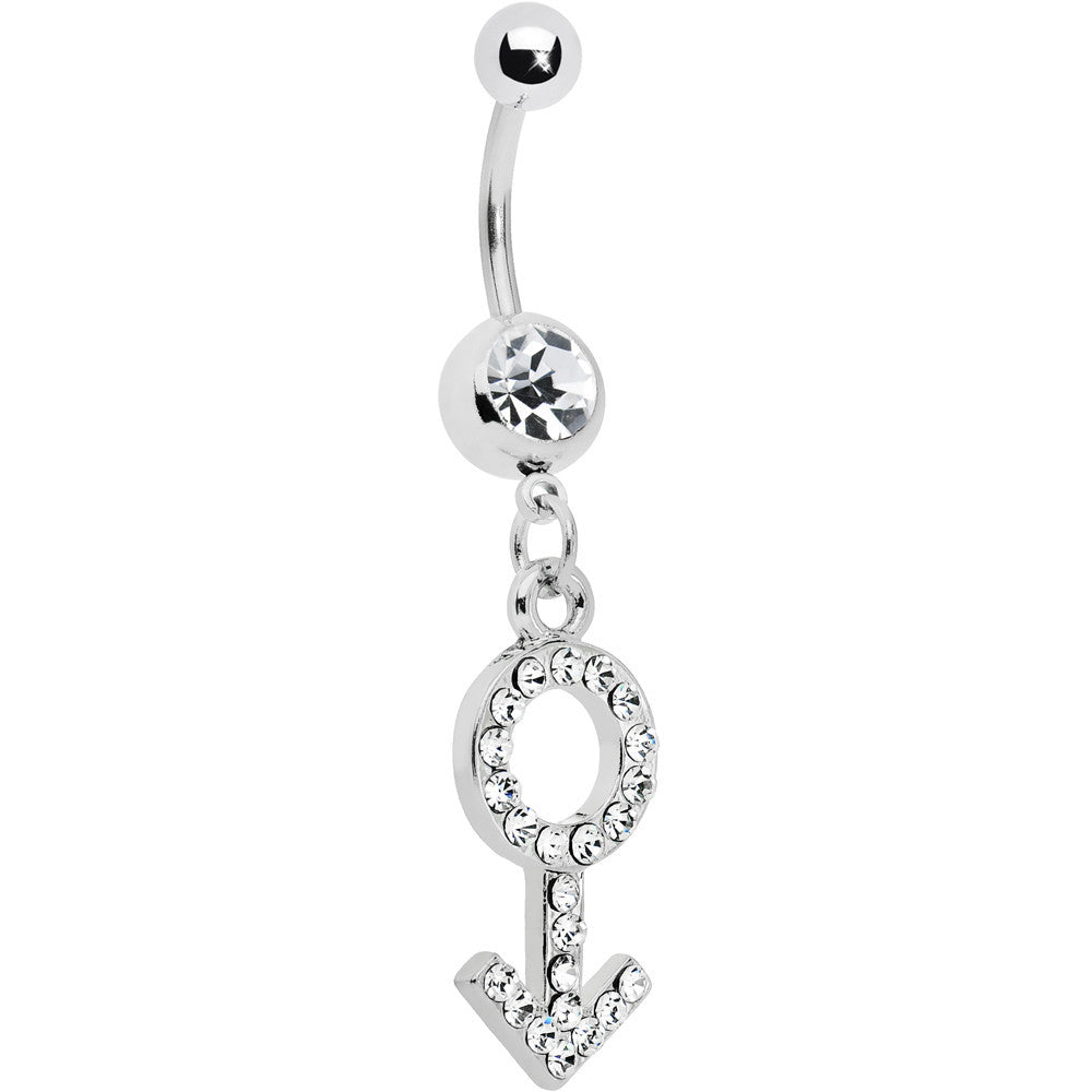 Crystalline Male Symbol Belly Ring