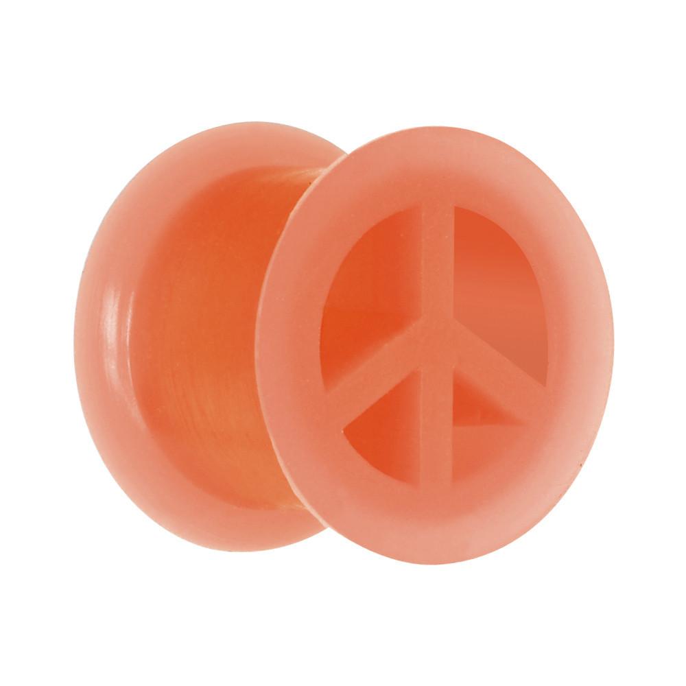 Neon Silicone Peace Sign Tunnel 00 Gauge to 14mm