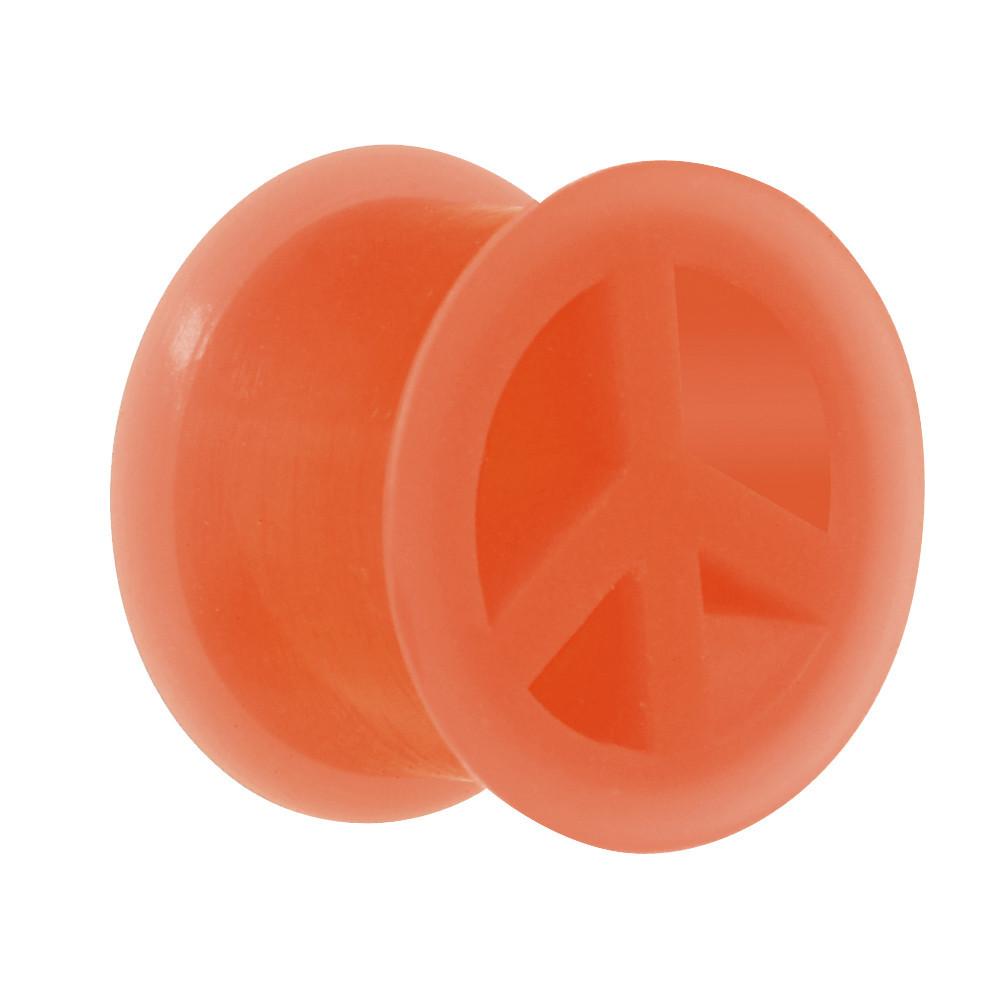 Neon Silicone Peace Sign Tunnel 00 Gauge to 14mm