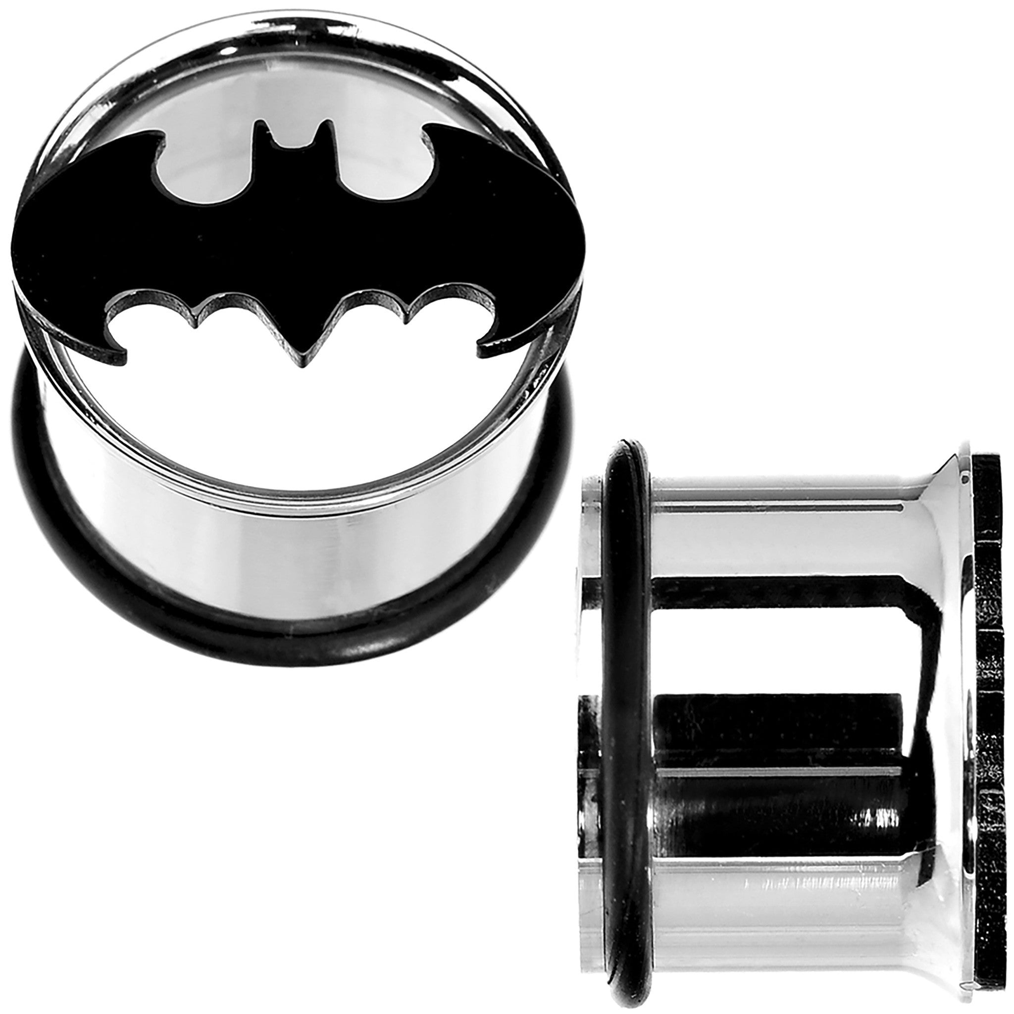 5/8 Stainless Steel Batman Tunnel Plug Set