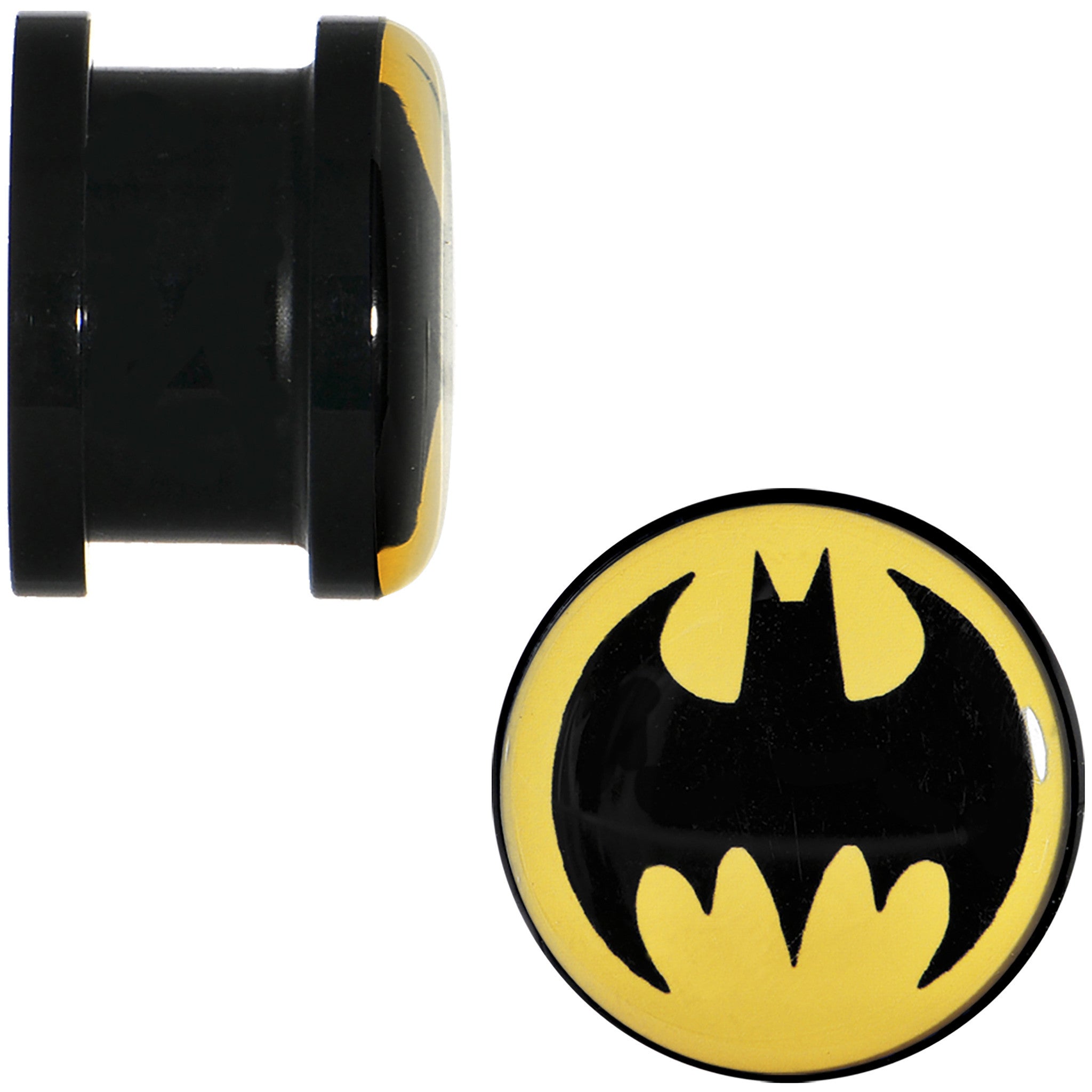 1/2 Black Acrylic Batman Screw Fit Plug Set