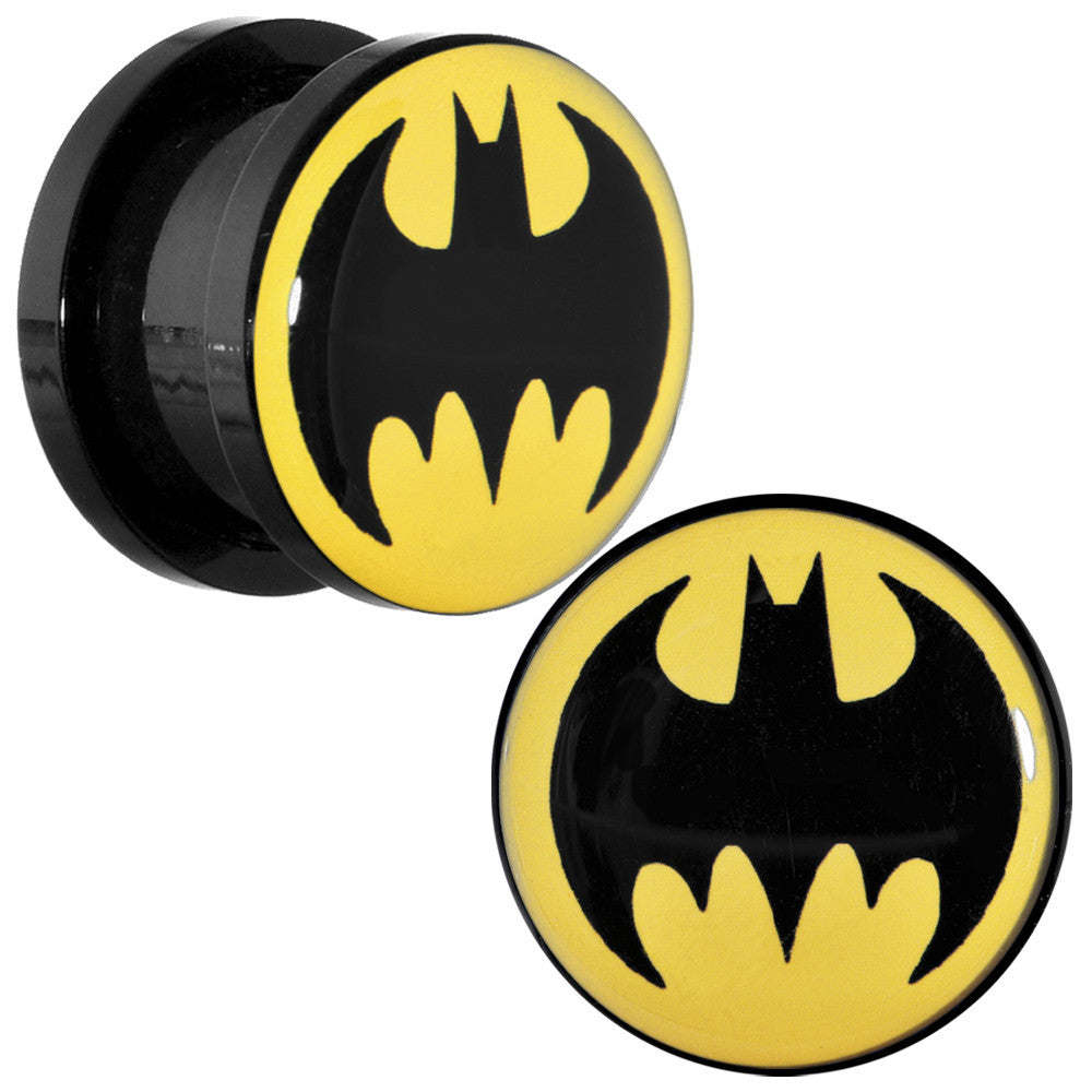 1/2 Black Acrylic Batman Screw Fit Plug Set