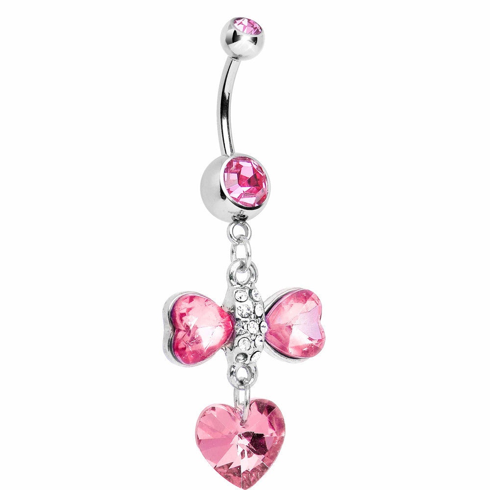 Heavenly Flight Pink Gem Belly Ring