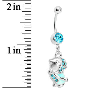 Aqua Gem Bundle Up Winter Belly Ring