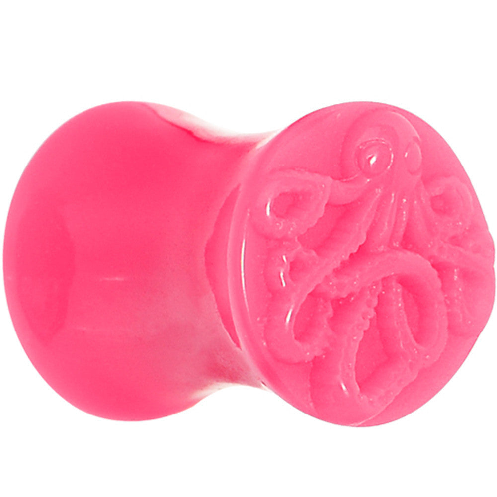 0 Gauge Pink Acrylic Octopus Plug