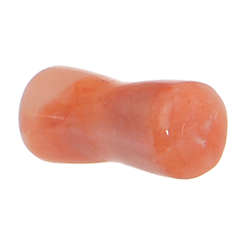 8 Gauge Semi-Precious Peach Jade Double Flare Stone Plug