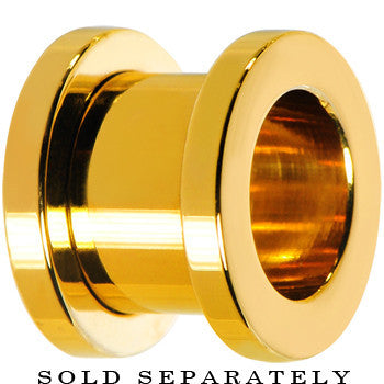 4 Gauge Gold Plated Screw Fit Tunnel