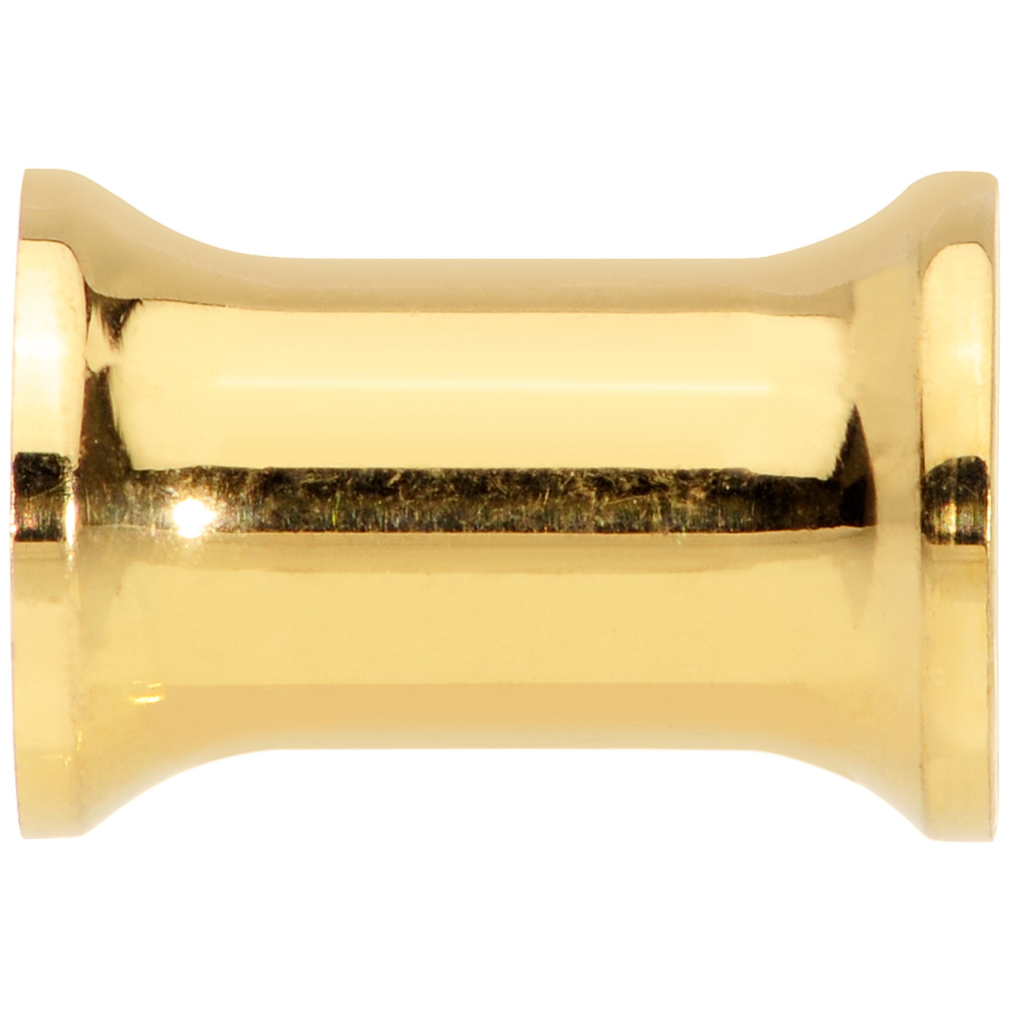 4 Gauge Gold Tone Plated Double Flare Tunnel Plug Set