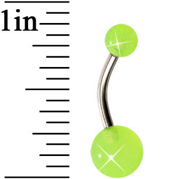 Grade 23 Solid Titanium Lime Fizz Acrylic belly Ring