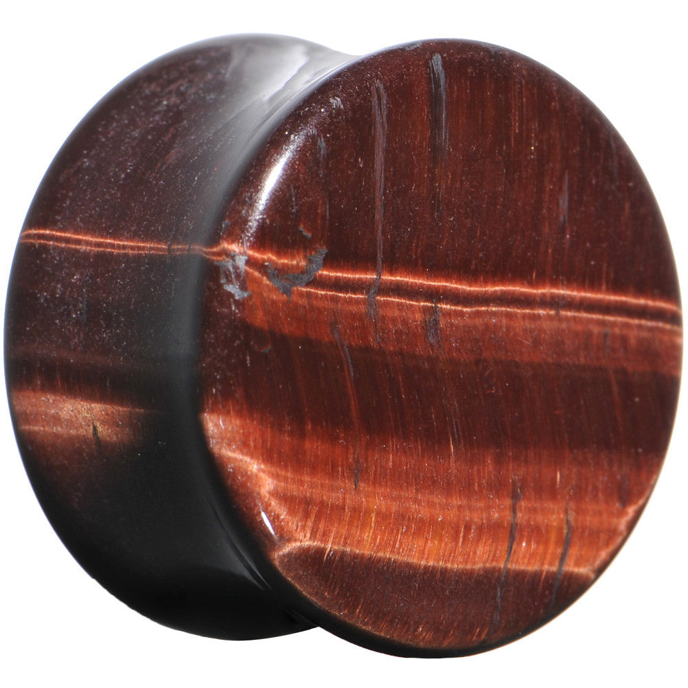 3/4 Red Tiger Eye Natural Stone Plug