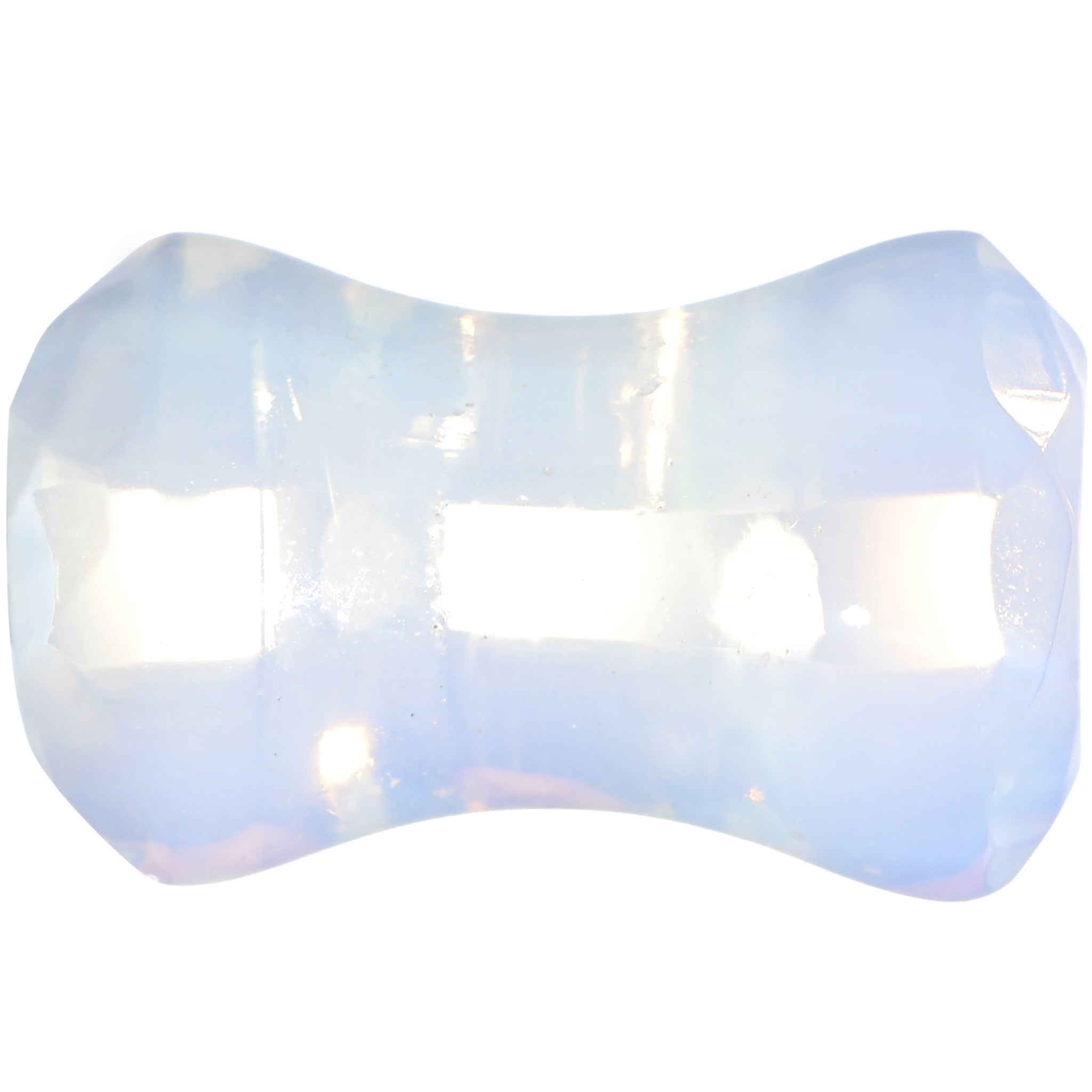 2 Gauge Opalite Semi Precious Stone Faceted Double Flare Plug