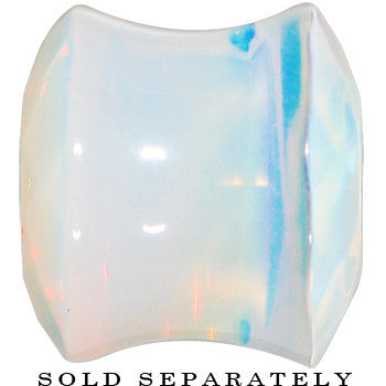 2 Gauge Opalite Semi Precious Stone Faceted Double Flare Plug