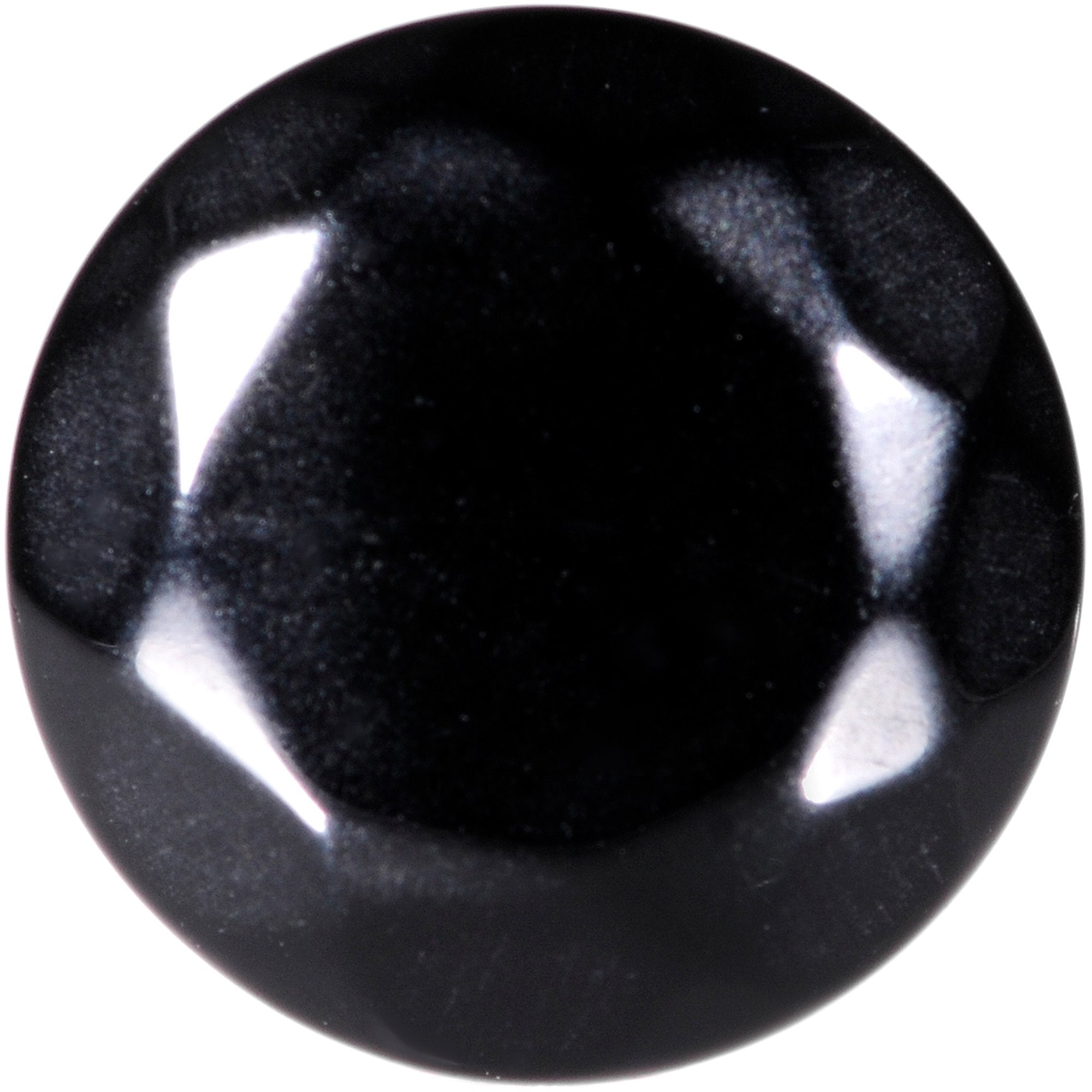 00 Gauge Black Agate Semi Precious Stone Saddle Plug Set