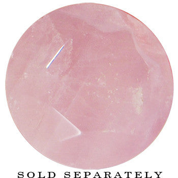 9/16 Rose Quartz Semi Precious Stone Faceted Double Flare Plug