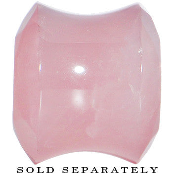 9/16 Rose Quartz Semi Precious Stone Faceted Double Flare Plug