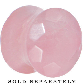 9/16 Rose Quartz Semi Precious Stone Faceted Double Flare Plug