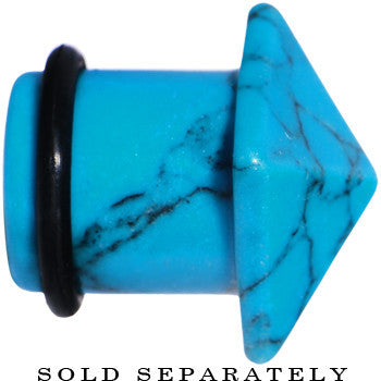 1/2 Turquoise Semi Precious Stone Pyramid Top Plug