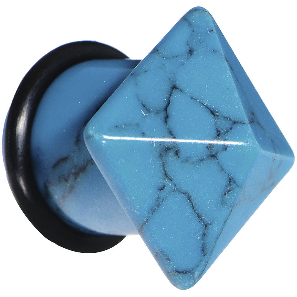 4 Gauge Turquoise Semi Precious Stone Pyramid Top Plug