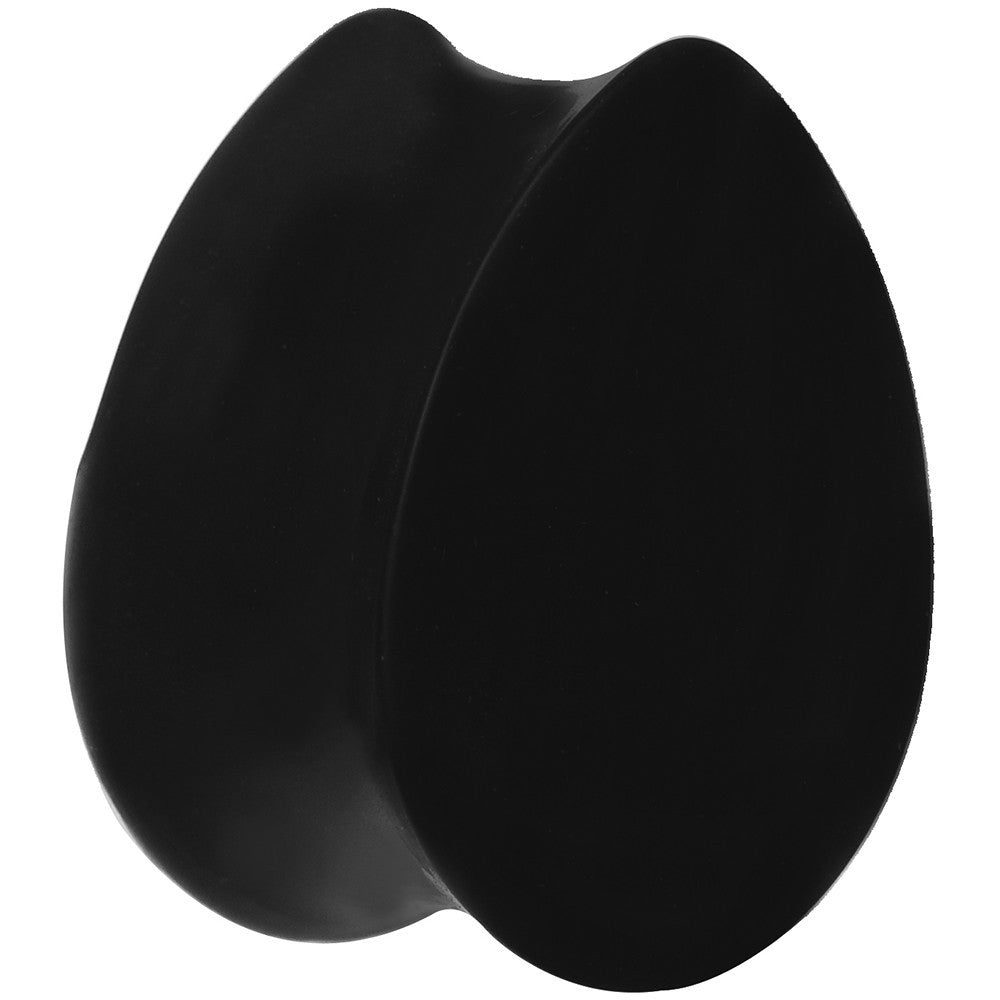 4 Gauge Black Silicone Double Flare Teardrop Plug