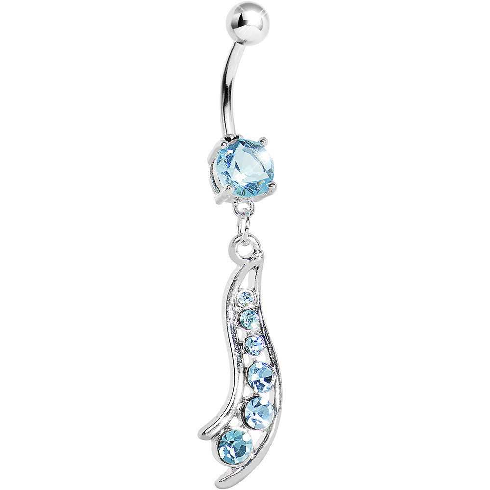 Aqua Gem Journey Swirl Belly Ring